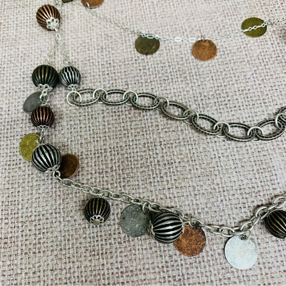 Premier Designs Mixed Metal Beaded Multi Strand Necklace - Picture 3 of 3